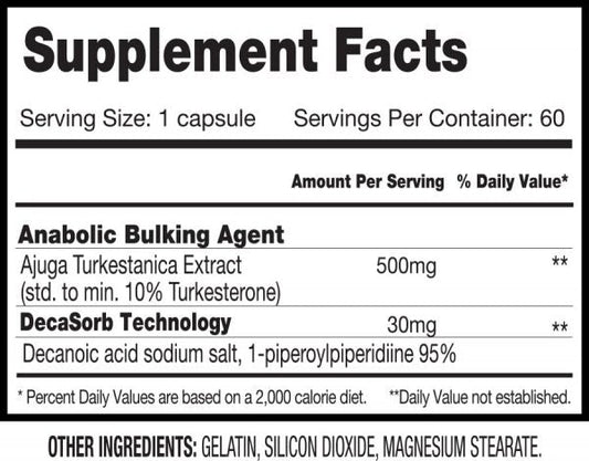 Killer Labz TURKESTERONE Ajuga Turkestanica Extract 500mg - 60 caps - Zenith Code